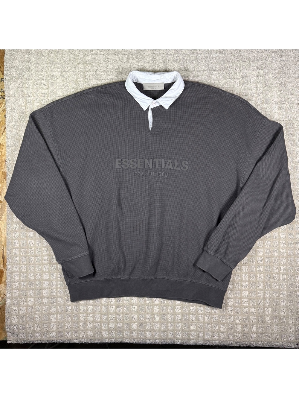 Fear of God Essentials Brown Rugby Pullover Shirt L
